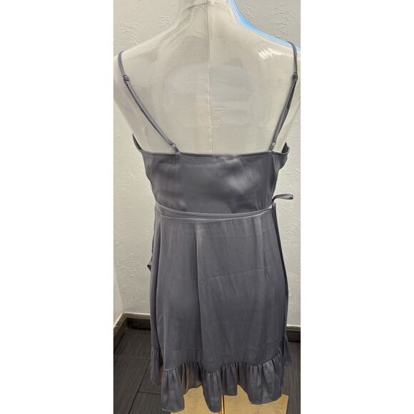 Free People All My Love Sunshine Mini Wrap Slip Dress Gray Size XS NWT - Picture 5 of 8